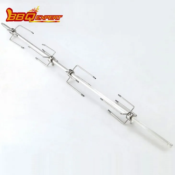 Nerūsējošā tērauda četrzaru dakšu BBQ Rotisserie komplekts